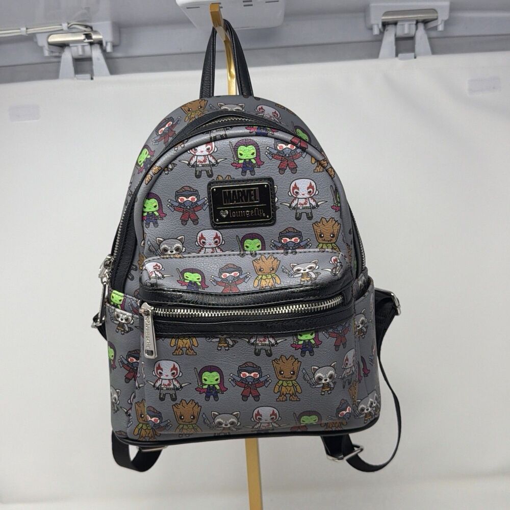 Loungefly Marvel Guardians of the Galaxy Chibi Mini Backpack Gray